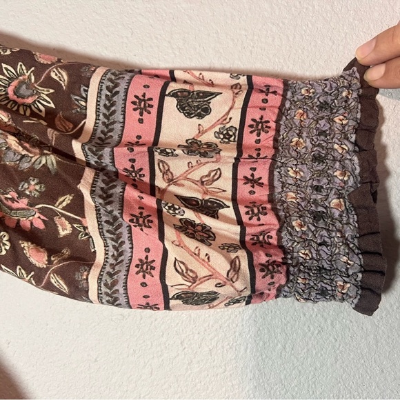 Natural Life Mini Dress Tunic Floral Brown Pink Boho Size Medium - Picture 5 of 10